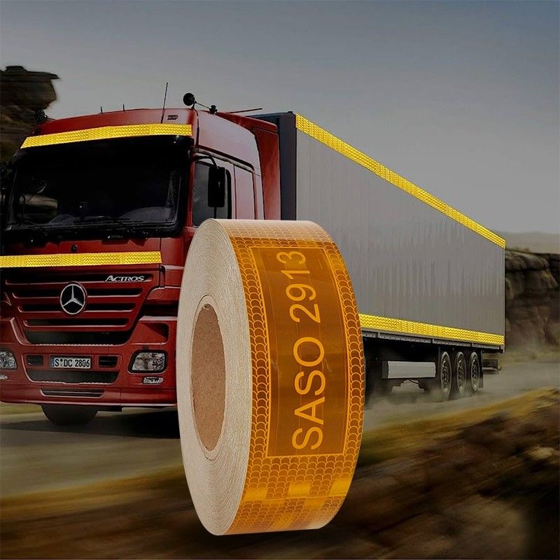 LU Saso 2913 Adesivo adesivo ad accento riflettente ad avvertimento di sicurezza Nastro di segretezza 5cmx25m 7,5 cm 10 cm Nastro metallizzato giallo ad accento riflettente ad avvertimento di sicurezza per camion