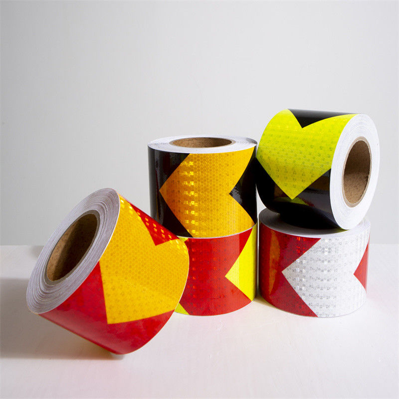 Biocolor Safety Reflective Conspicuity Tape Adesivo Nero E Giallo Freccia Bianca E Rossa