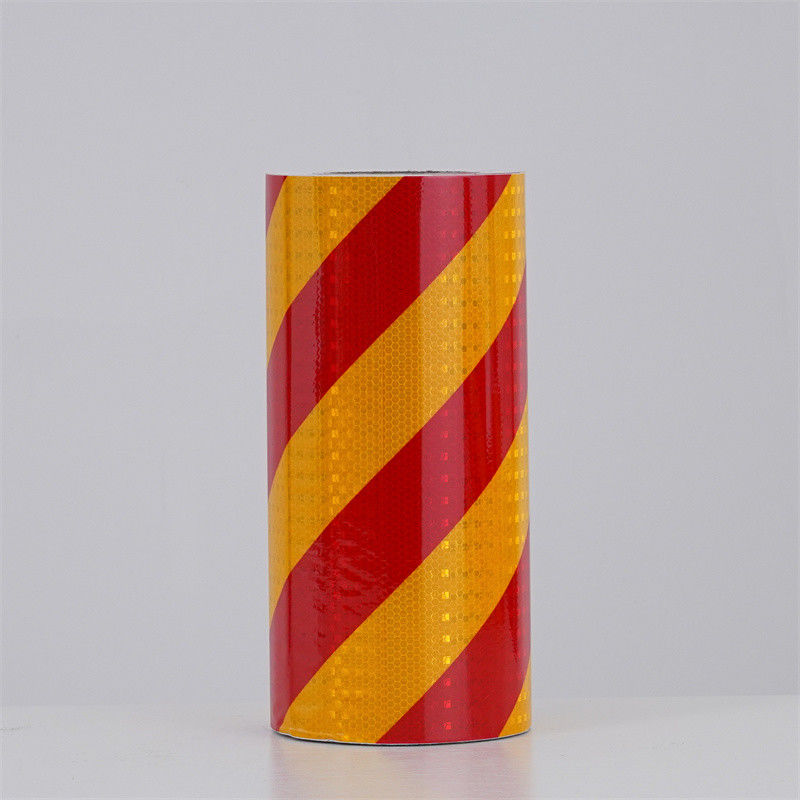 Filtro riflettente in reticolo di cristallo in PVC Nastro di avvertimento riflettente a doppio colore per la sicurezza stradale