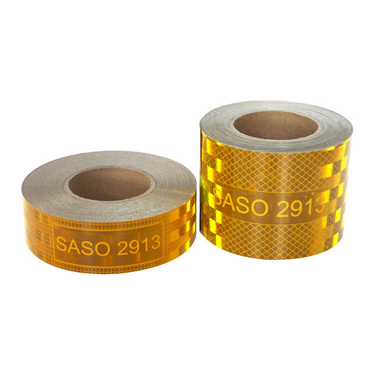 Giallo SASO 2913 Nastro riflettente prismatico autoadesivo metallizzato per il mercato del Medio Oriente