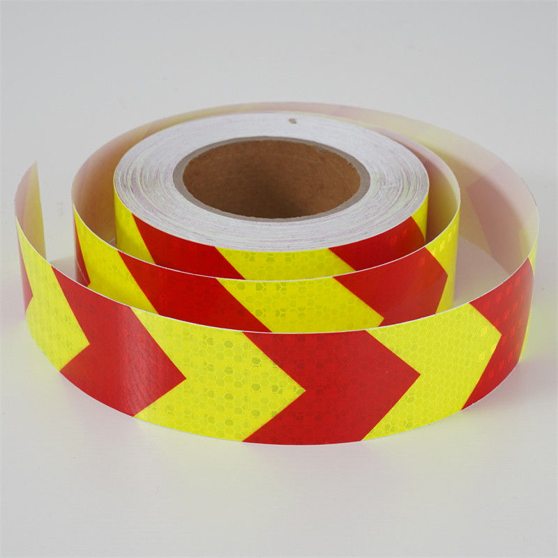 Colla bianca sul retro Colore cristallino PVC Reticolo Film riflettente Bicicletta contorno Segnale di avvertimento Adesivo Nastro riflettente