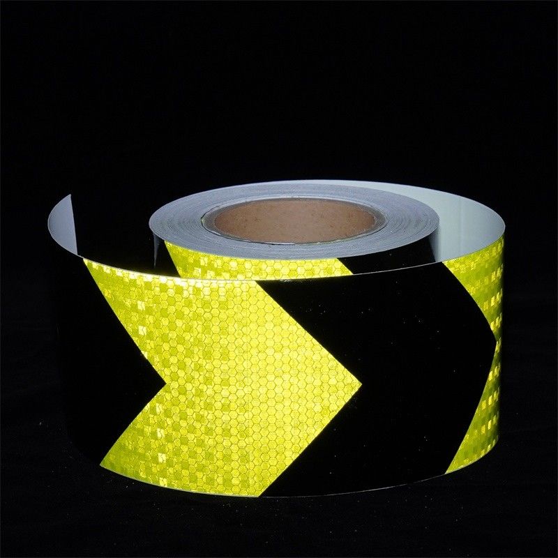 Colla bianca sul retro Colore cristallino PVC Reticolo Film riflettente Bicicletta contorno Segnale di avvertimento Adesivo Nastro riflettente