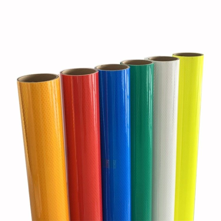 Fogli di vinile riflettenti prismatici di grado diamante bianco giallo rosso verde blu colore fluorescente