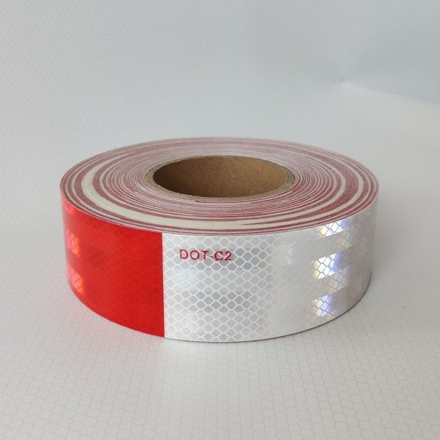 Nastro riflettente impermeabile DOT-C2 Adesivo rosso e bianco per rimorchi, all' esterno