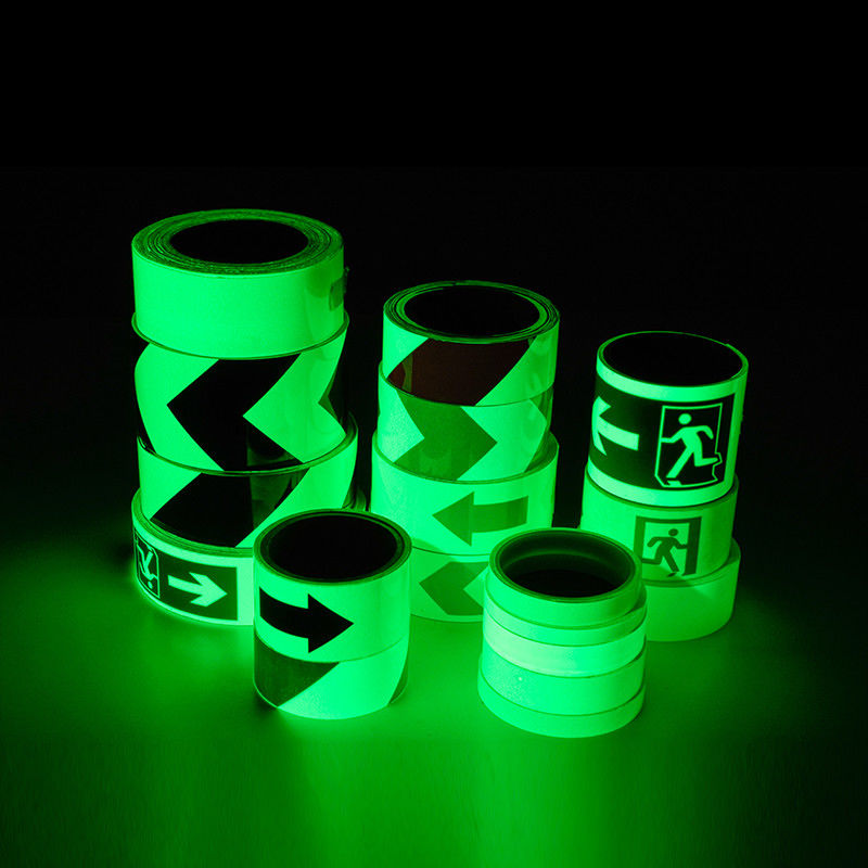 Film fotoluminescente verde stampabile Glow in the dark tape Film luminoso per avvertimento