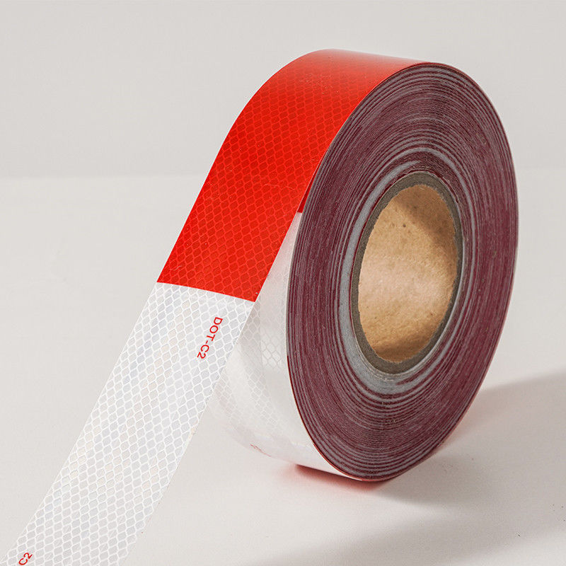50 mm 2 pollici adesivo bianco rosso DOT C2 adesivi adesivi di sicurezza riflettenti su camion per veicoli