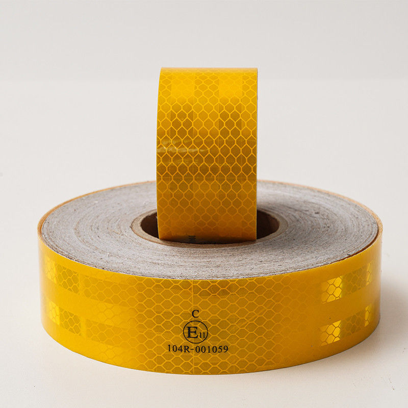 Conpicuità gialla ECE 104r Nastro riflettente film foglio di vinile striscia adesivo in rotolo con adesivo per camion auto