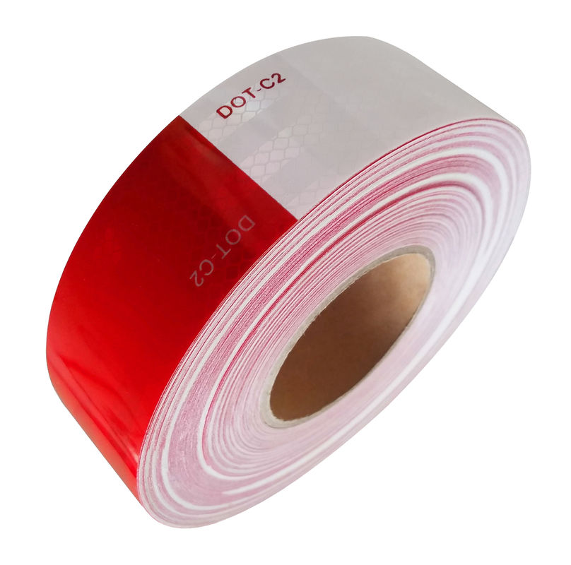 Nastro riflettente per rimorchio DOT C2 per esterni Nastro riflettente 2 pollici x 150 piedi impermeabile bianco e rosso