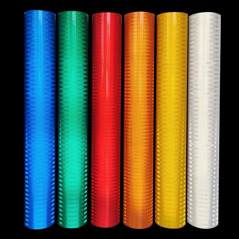 48 pollici * 15 piedi Rollo foglio riflettente HIP foglio giallo bianco rosso nastro riflettente per segni e delineatori