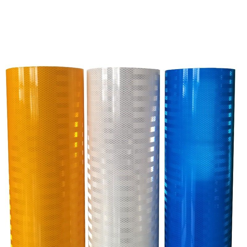 48 pollici * 15 piedi Rollo foglio riflettente HIP foglio giallo bianco rosso nastro riflettente per segni e delineatori