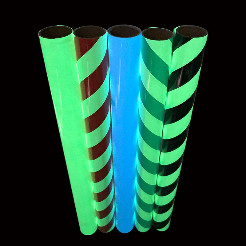 Glow In The Dark Vinyl for Safety Warnings Self Adhesive Photoluminescent PVC for Emergency Signs and Hazard Markings