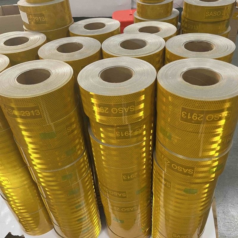 5 cm 7.5 cm 10 cm Nastro riflettente metallizzato acrilico giallo SASO 2913