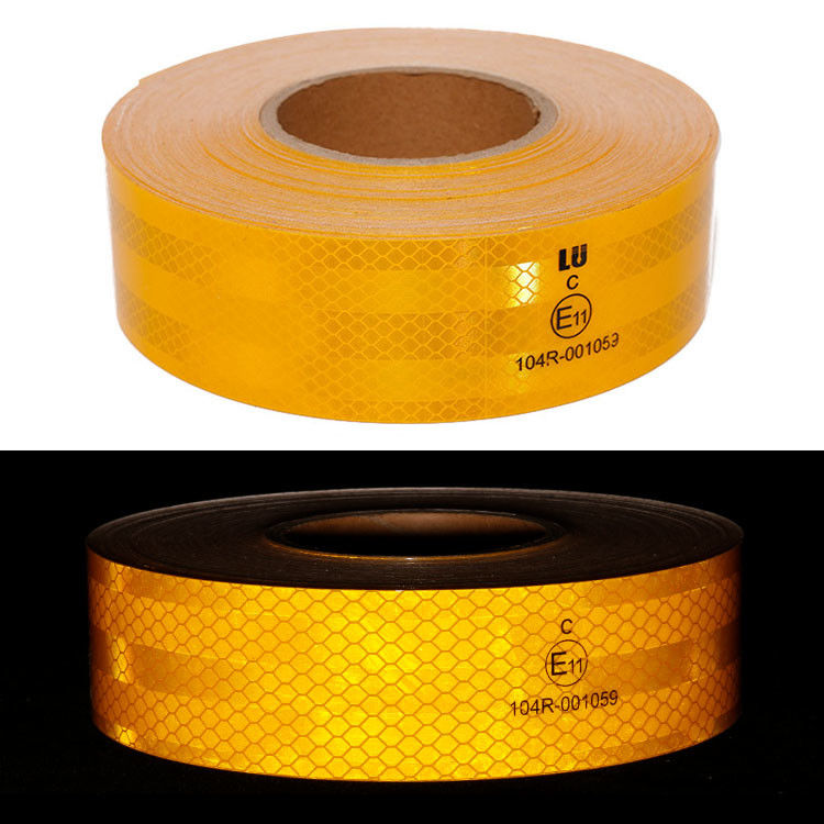 Nastro riflettente autoadesivo ad alta intensità certificato ECE 104R 2in * 150ft rosso / giallo / bianco