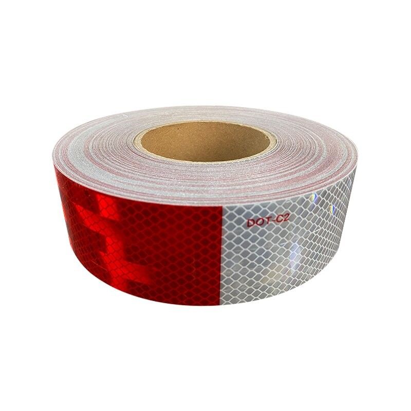 Adesivo DOT-C2 rosso e bianco con nastro retroreflettente retroreflettente