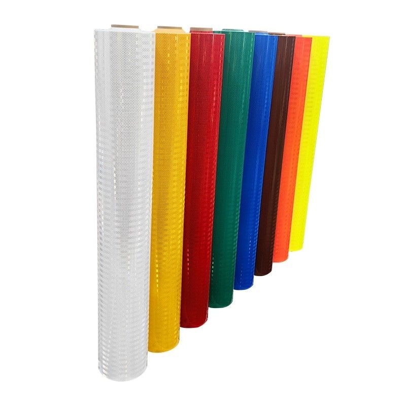 Foglio riflettente prismatico autoadesivo acrilico stampabile giallo fluorescente UV stampabile di alta intensità, grado prismatico, freccia, 10 anni