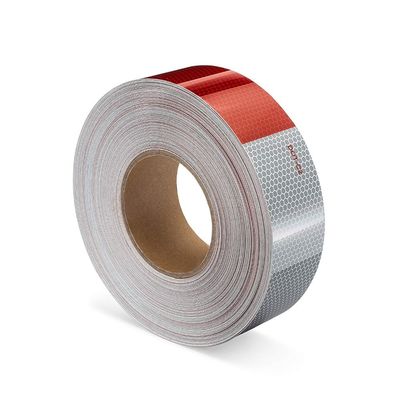 Buon prezzo Alta visibilità Nastro riflettente rosso bianco DOT per camion Struttura di perline di vetro in linea