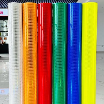 Buon prezzo Materiale per fogli retroreflettenti fluorescenti al neon giallo verde di grado diamante in linea