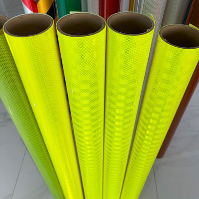 Buon prezzo Fluorescente giallo verde arancione micro prismatico vinile riflettente ad alta intensità in linea