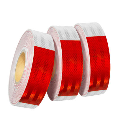 Buon prezzo Nastro riflettente ad alta visibilità rosso e bianco DOT-C2 per veicoli per camion Nastro riflettente in linea