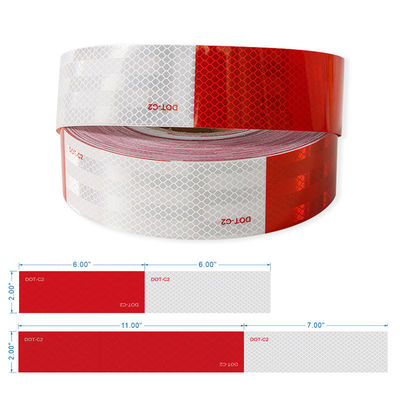Buon prezzo Nastro adesivo riflettente rosso e bianco impermeabile DOT-C2 per camion all'aperto in linea