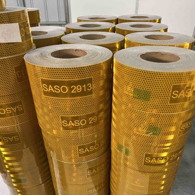 Buon prezzo Nastro riflettente giallo metallizzato SASO 2913 per l'Arabia Saudita con rivestimento in alluminio in linea