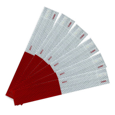 Buon prezzo Red/White DOT-C2 Reflective Safety Tape Conspicuity Tape for Vehicles, Trailers, Trucks in linea