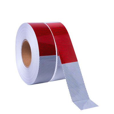 Buon prezzo Nastro riflettente DOT a perline di vetro rosso e bianco per le marcature di sicurezza dei veicoli in linea